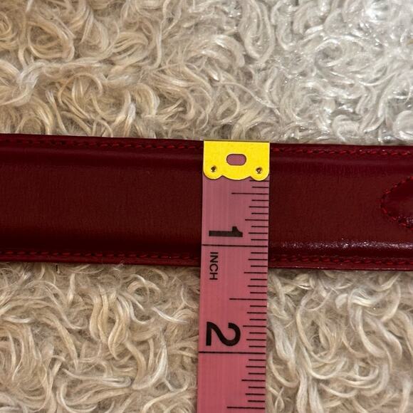 Justin Red Cowhide Western Leather Belt Sz 30 - Picture 11 of 13